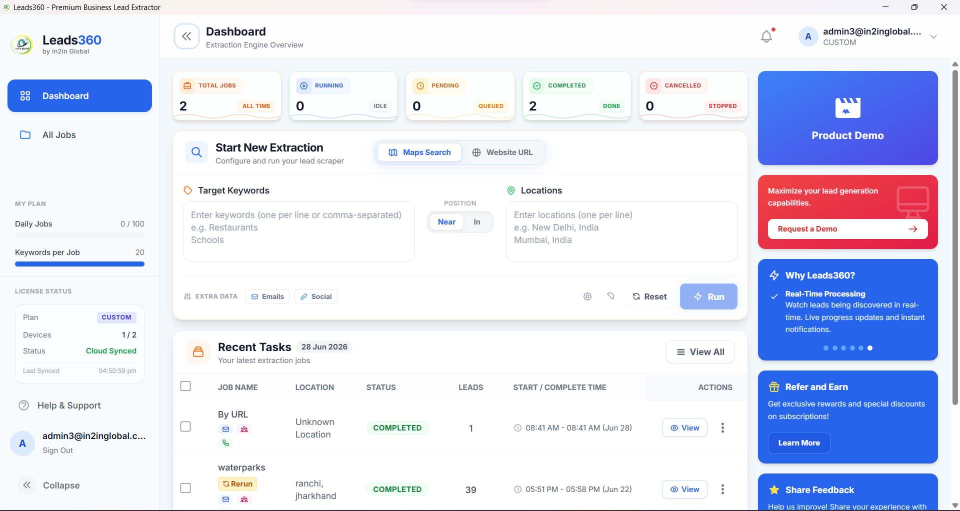 Leads360 Desktop App Screenshot