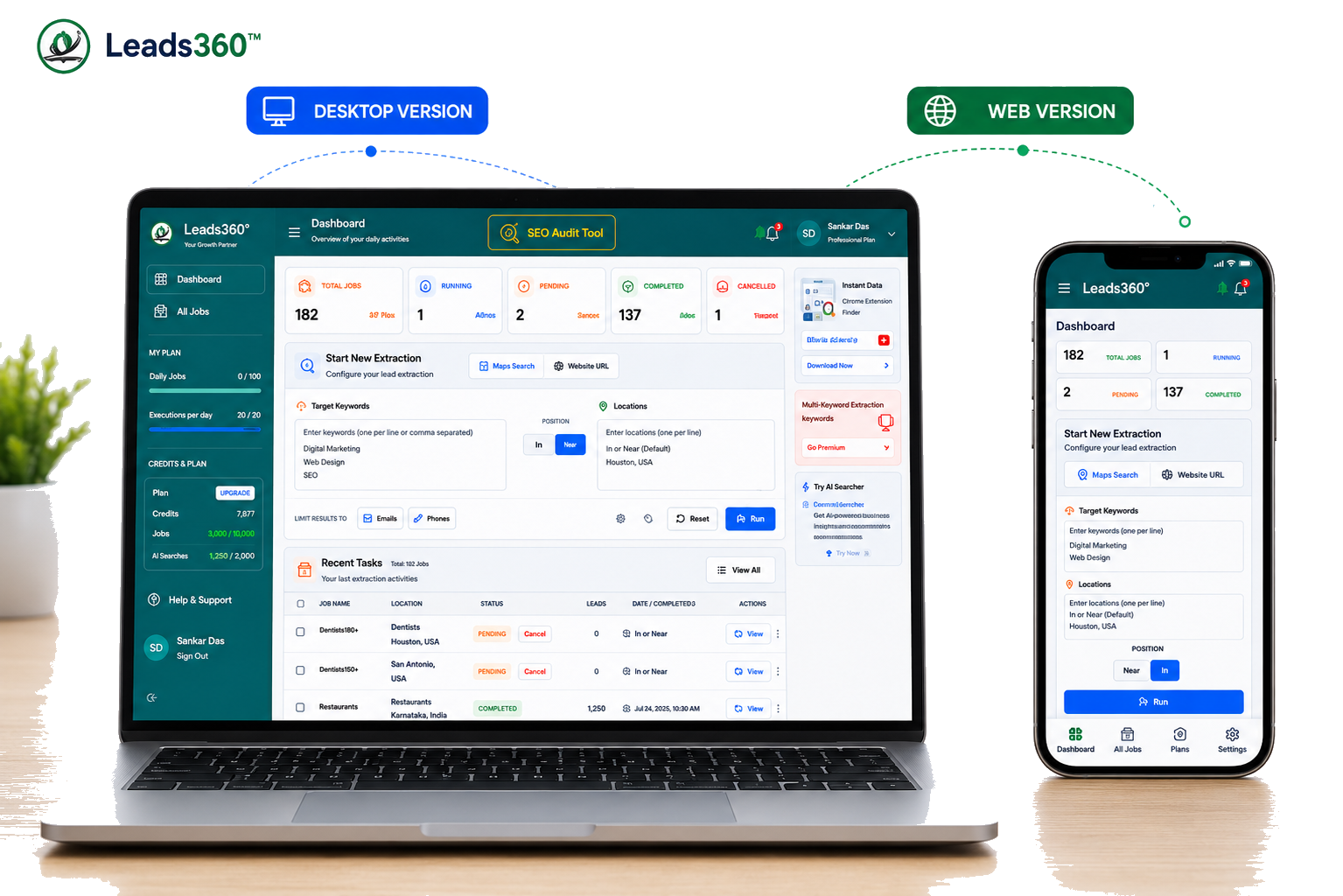 Desktop and Web Version Interface Showcase